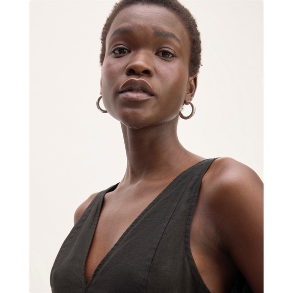 Everlane The Linen V-Neck Midi Dress Sz 4 - Picture 2 of 8